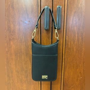 Madden York Black Crossbody Bag with Gold Accents